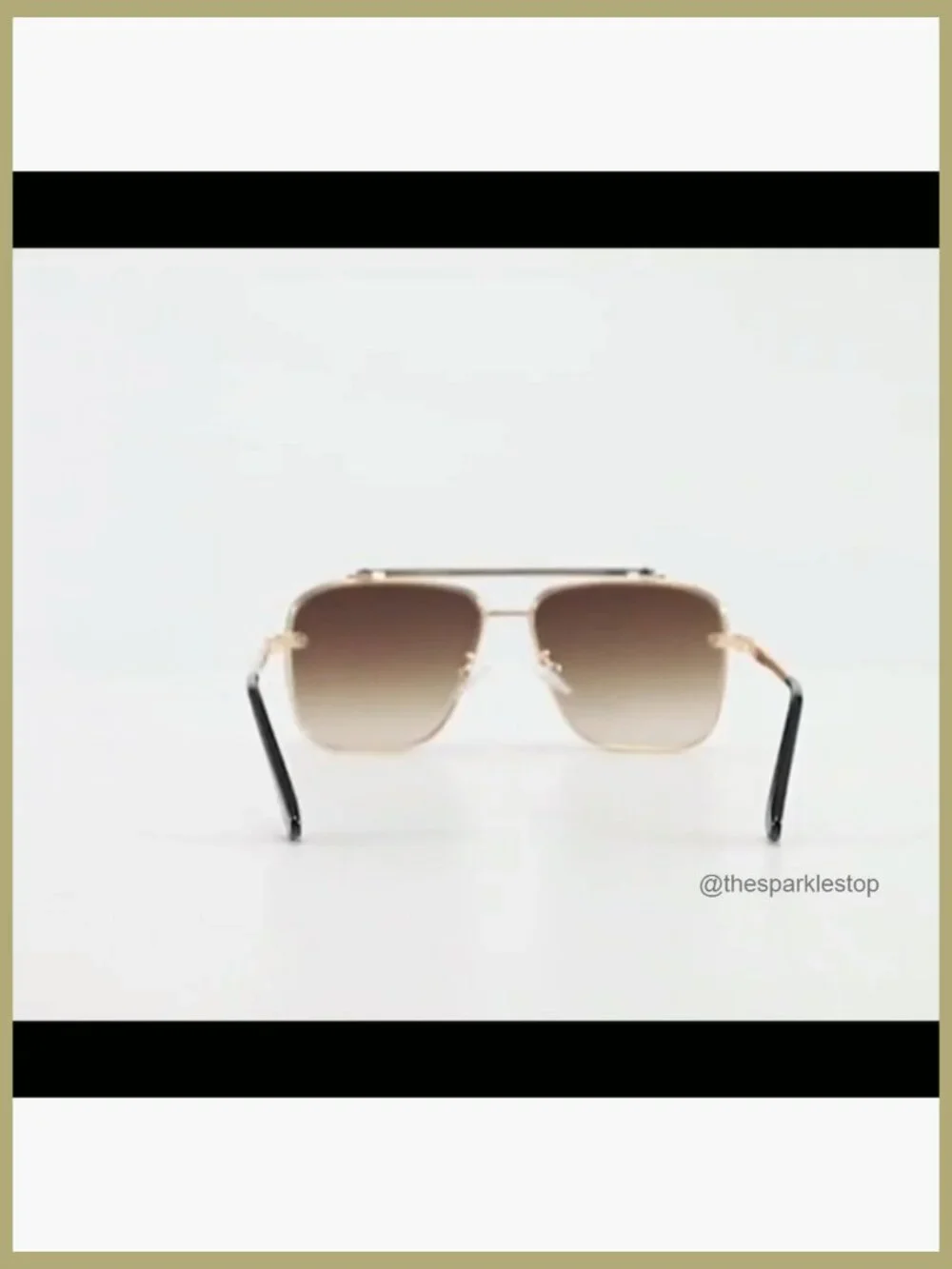Metal Frame Square Aviator Sunglasses UV400 Protection Gradient Lens